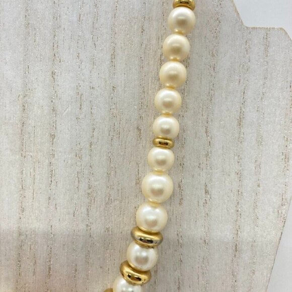 NAPIER Set 18" Necklace Door Knocker Earring Pink Peach Simulated Pearl - Picture 4 of 16